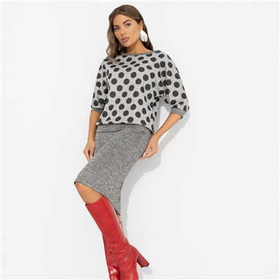 Костюм с юбкой из эластичной ткани, Ваш ход! (2 в 1, мокрый асфальт)