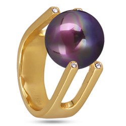 Кольцо (Майорка 14мм бургунди хамелеон; покрытие золото), Есть комплект