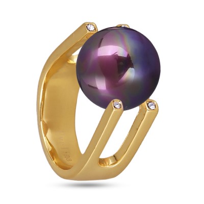 Кольцо (Майорка 14мм бургунди хамелеон; покрытие золото), Есть комплект