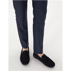 Lacivert Kauçuk Taban %100 Deri Loafer Ayakkabı