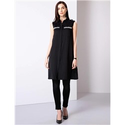 Siyah Uzun Kolsuz Gömlek