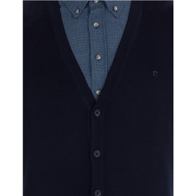 Lacivert Slim Fit Basic Triko Hırka