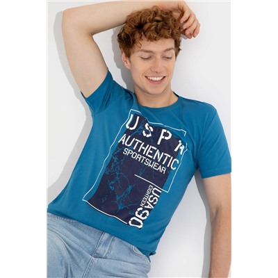 Erkek Petrol Bisiklet Yaka Tişört