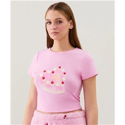Top de jersey estampado