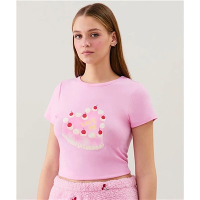 Top de jersey estampado