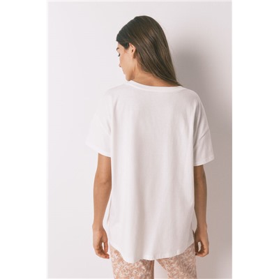 Camiseta 100% algodón "Namaste" blanco