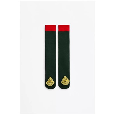 Mujer | Caja calcetines 3D El Grinch Рождественская коробка с парой женских носков с мягкой плюшевой аппликацией от The Grinch TM &