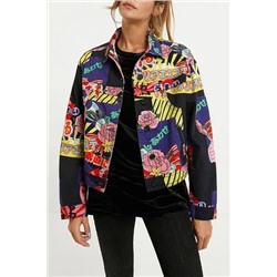 Chaqueta trucker estampada