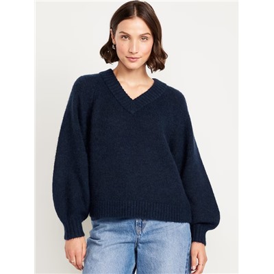 Cozy Cropped V-Neck Sweater
