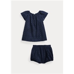 Baby Girl Eyelet Top & Bloomer Set