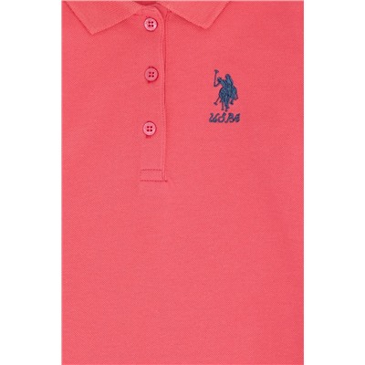 Kız Çocuk Pembe Polo Yaka Basic Sweatshirt