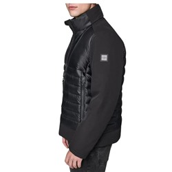 Karl Lagerfeld Paris Mixed Media Quilted Regular-Fit Jacket