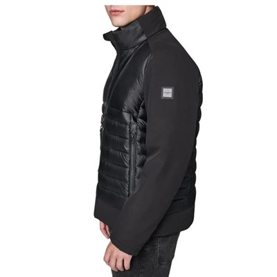 Karl Lagerfeld Paris Mixed Media Quilted Regular-Fit Jacket