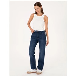 İndigo Straight Fit Jean Pantolon