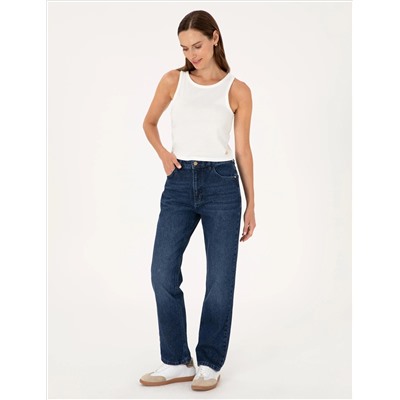 İndigo Straight Fit Jean Pantolon