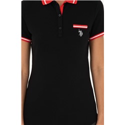 Kadın Siyah Polo Yaka Tişört