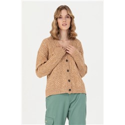 Kadın Kum Melanj Triko Hırka