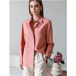Свободная блузка из плотного лиоцелла с манжетами на запонках