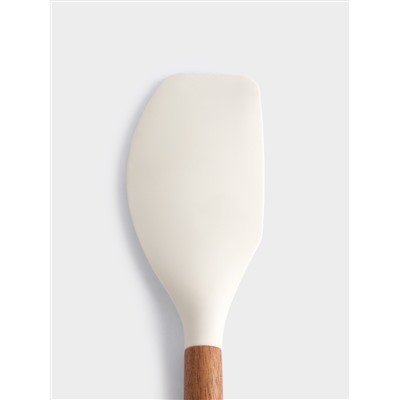 Лопатка-шпатель, 32 см, силикон/дерево, молочный, Wenge