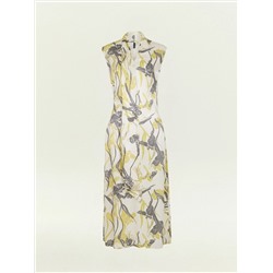 Платье миди из 100% вискозы с цветочным принтом, PL1740/narcis