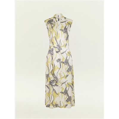 Платье миди из 100% вискозы с цветочным принтом, PL1740/narcis