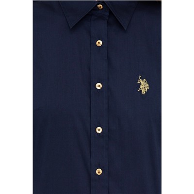 Kadın Lacivert Uzun Kollu Basic Gömlek