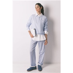 Camiseta manga larga 100% algodón azul