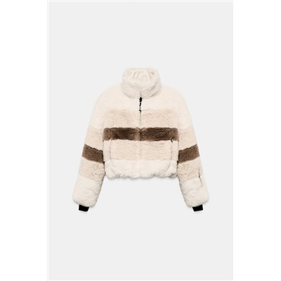 CROPPED FAUX SHEARLING COAT HEIQ XREFLEX™ RECCO® TECHNOLOGY SKI COLLECTION, CHARACTERISTICS