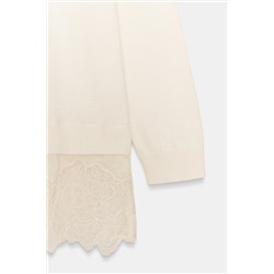 LONG KNIT JUMPER WITH LACE DETAIL