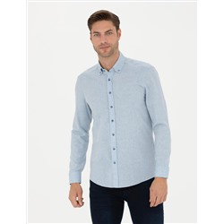 Açık Mavi Slim Fit Uzun Kollu Gömlek