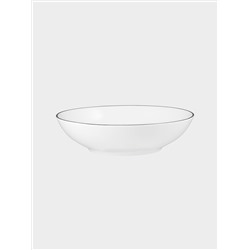 Тарелка суповая, 18,5х5 см, фарфор P, белая, с серебристым кантом, White Platinum