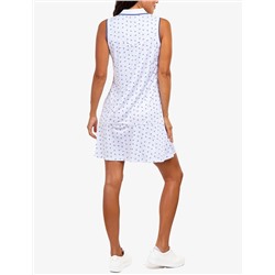 ZIP UP FLOUNCE PRINTED POLO DRESS