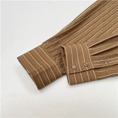 Женская рубашка свободного кроя со стразами  🖤МАНГ*О