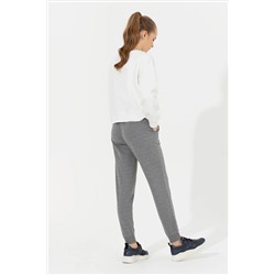 Kadın Gri Melanj Jogger Eşofman Altı