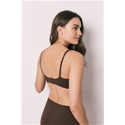 Top halter liso clean cut marrón