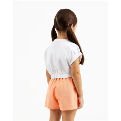 Детская короткая футболка на резинке к шортам выше, экспорт в Россию  ГУЛИВЕ*Р  Материал: 95% хлопок, 5% эластан