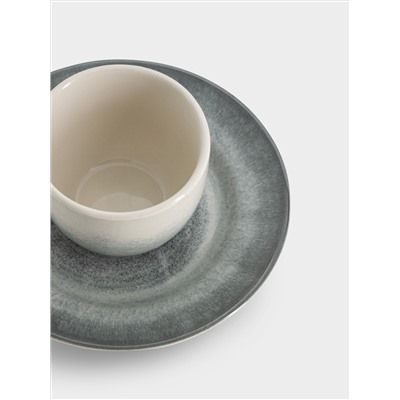 Пара кофейная, 1 перс, 2 пр, 90 мл, керамика, серо-голубая, Vulcano