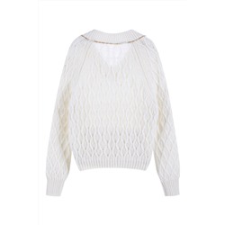 Jersey de lana, mohair y alpaca Blanco