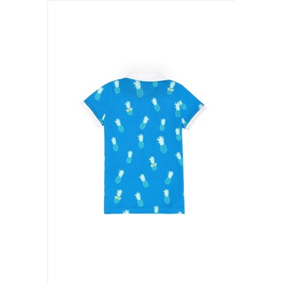 Erkek Çocuk Kobalt Mavi Polo Yaka Tişört