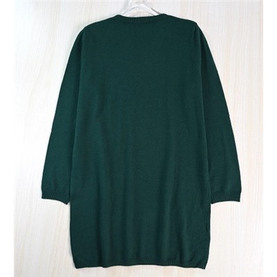 Трикотажное платье с круглым вырезом и длинными рукавами  МАНГ*О