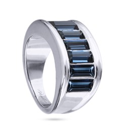 Кольцо Богемия (кристаллы SW темно-синие; покрытие родий), Есть комплект