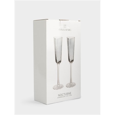 Бокал для шампанского, 160 мл, 2 шт, стекло, серый, Nocturne