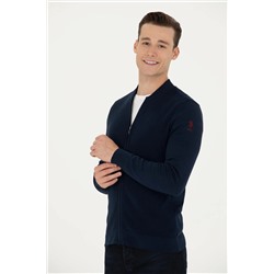 Erkek Lacivert Basic Triko Hırka