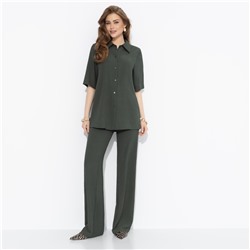 Брюки из жатой ткани, Оглушительный успех (dark green)