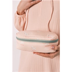 Neceser pequeño rosa estampado perritos