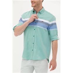 Erkek Yeşil Uzun Kollu Gömlek