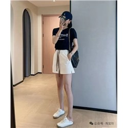 Шорты с контрастным шнурком из немнущейся ткани  Экспорт