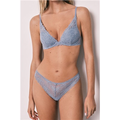 Tanga encaje azul