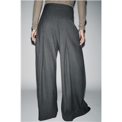 PANTALÓN WIDE LEG RAYA DIPLOMÁTICA PINZAS ZW COLLECTION