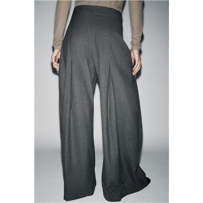 PANTALÓN WIDE LEG RAYA DIPLOMÁTICA PINZAS ZW COLLECTION